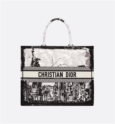 Large Dior Book Tote – Americas Exclusive White and Black New 